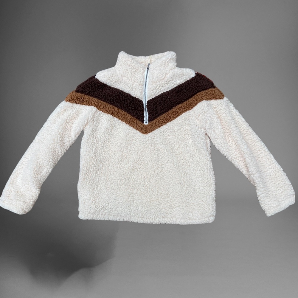 Striped Women's Sherpa Jacket Medium